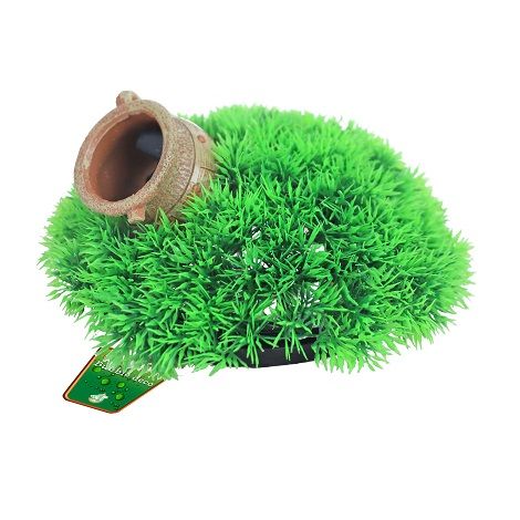 ornament bubbel Green Moss plant en pot met uitstromer, 21×9,5 cm