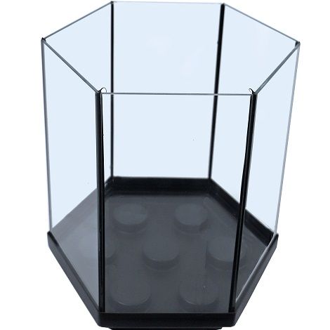 aquarium Hexagon met zwarte kit, 29×30 cm