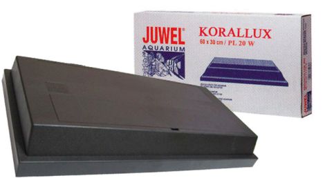Juwel 'Korallux' lichtkap 60x30 cm, zwart. Inclusief: TL 1x15 Watt.