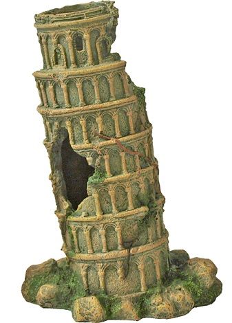 Polyresin ornament toren van Pisa groen