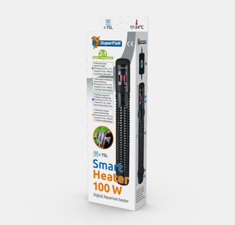 SF Smart heater 100 w, Professionele aquariumverwarming en thermometer in één. 